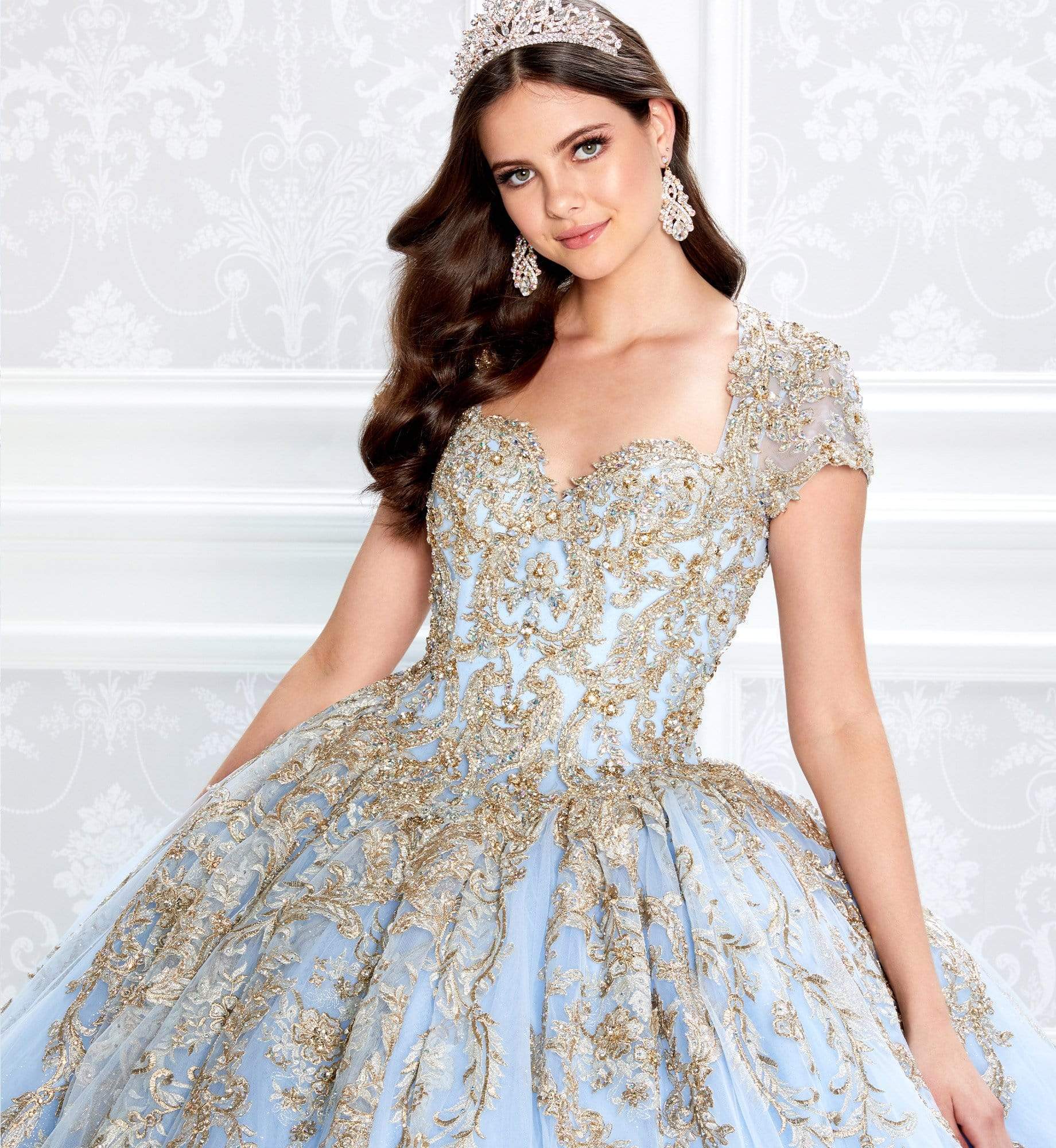 magicdress2011 Gold Applique Ball Gown Princess Prom Dresses 2022 with Detachable Train - 2019 Sweetheart Quinceanera & Sweet 16 Birthday Party Wear