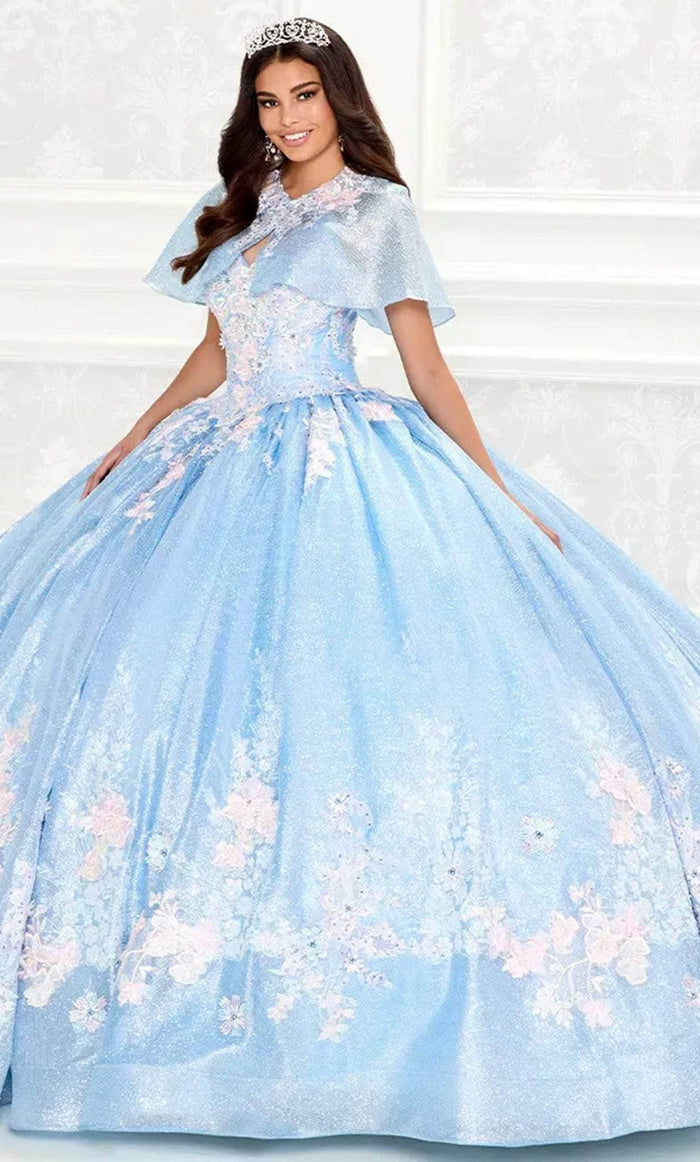 Princesa by Ariana Vara PR30083 - Floral Laced Ballgown Quinceanera Dresses 00 / Cotton Candy