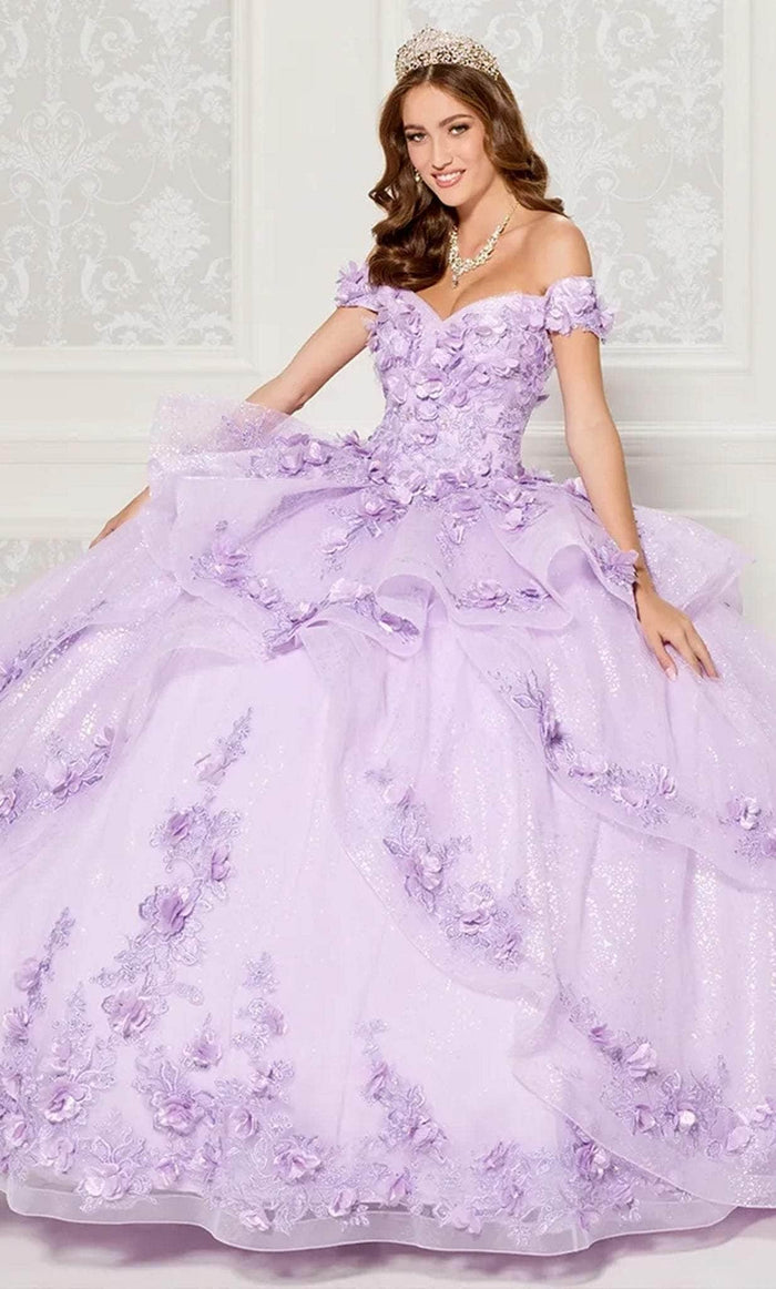Princesa by Ariana Vara PR30113 - Sweetheart Appliqued Ballgown Ball Gowns 00 / Lilac