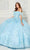 Princesa by Ariana Vara PR30115 - Feather Off Shoulder Ballgown Quinceanera Dresses 00 / Light Blue
