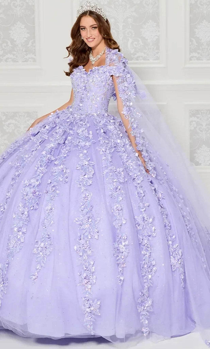 Princesa by Ariana Vara PR30120 - Off Shoulder Floral Tulle Ballgown Quinceanera Dresses 00 / Lilac