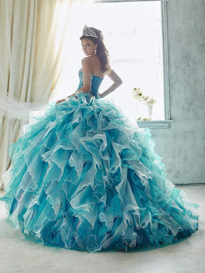 Quinceanera Collection - 26811 Beaded Gown With Removable Skirt Special Occasion Dress 0 / Teal