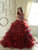 Quinceanera Collection - 26841 Three Piece Beaded Ruffled Ballgown Special Occasion Dress 0 / Claret