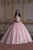 Quinceañera Collection - 26940 Dramatic Lace Ball Gown Special Occasion Dress 0 / Blush Pink