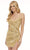 Rachel Allan - 40113 Fitted V-Neck Sheath Dress Homecoming Dresses 0 / Gold