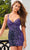Rachel Allan 40175 - Beaded V-Neck Sheath Cocktail Dress Cocktail Dresses 00 / Navy Lilac