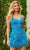 Rachel Allan 40180 - Sleeveless V-Neck Cocktail Dress Special Occasion Dress 0 / Ocean Blue and Jade
