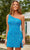 Rachel Allan 40203 - Sequin Feather Cocktail Dress Special Occasion Dress 0 / Ocean Blue