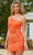 Rachel Allan 40203 - Sequin Feather Cocktail Dress Special Occasion Dress 0 / Tangerine