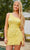 Rachel Allan 40203 - Sequin Feather Cocktail Dress Special Occasion Dress 0 / Yellow