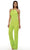 Rachel Allan - 50063 Crisscross Embellished Jumpsuit Evening Dresses 0 / Neon Green