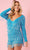 Rachel Allan 50203 - Long Sleeve Fringed Romper Special Occasion Dress 00 / Ocean Blue