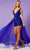 Rachel Allan 50210 - V-Neck Beaded Romper With Overskirt Special Occasion Dress 00 / Royal