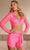 Rachel Allan 50220 - Long Sleeve Beaded Romper Special Occasion Dress 00 / Neon Pink