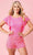 Rachel Allan 50238 - Sequined Fringe Romper Dress Special Occasion Dress 00 / Hot Pink
