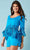 Rachel Allan 50241 - Embroidered Floral Peplum Romper Special Occasion Dress 00 / Ocean Blue