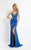 Rachel Allan - 6203 Strapless Floral Ornate Sheath Gown Special Occasion Dress 0 / Royal
