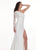 Rachel Allan - 6468 Asymmetrical Neck One Shoulder Long Sleeved Slit Evening Gown - 1 pc White In Size 04 Available CCSALE 4 / White