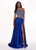 Rachel Allan - 6497 Beaded Ornate Two-Piece Satin Gown Prom Dresses 0 / Royal