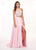 Rachel Allan - 6497 Beaded Ornate Two-Piece Satin Gown Prom Dresses 0 / Soft Pink