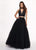 Rachel Allan - 6524 Two Piece Halter Ballgown Ruffles Dress with Choker Special Occasion Dress 0 / Black
