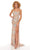 Rachel Allan - 70002 Beaded Tulle Scoop Neck Sheath Dress Prom Dresses 00 / Pink Multi