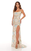 Rachel Allan - 70002 Beaded Tulle Scoop Neck Sheath Dress  Couture Candy