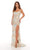 Rachel Allan - 70002 Beaded Tulle Scoop Neck Sheath Dress Prom Dresses 00 / White Multi