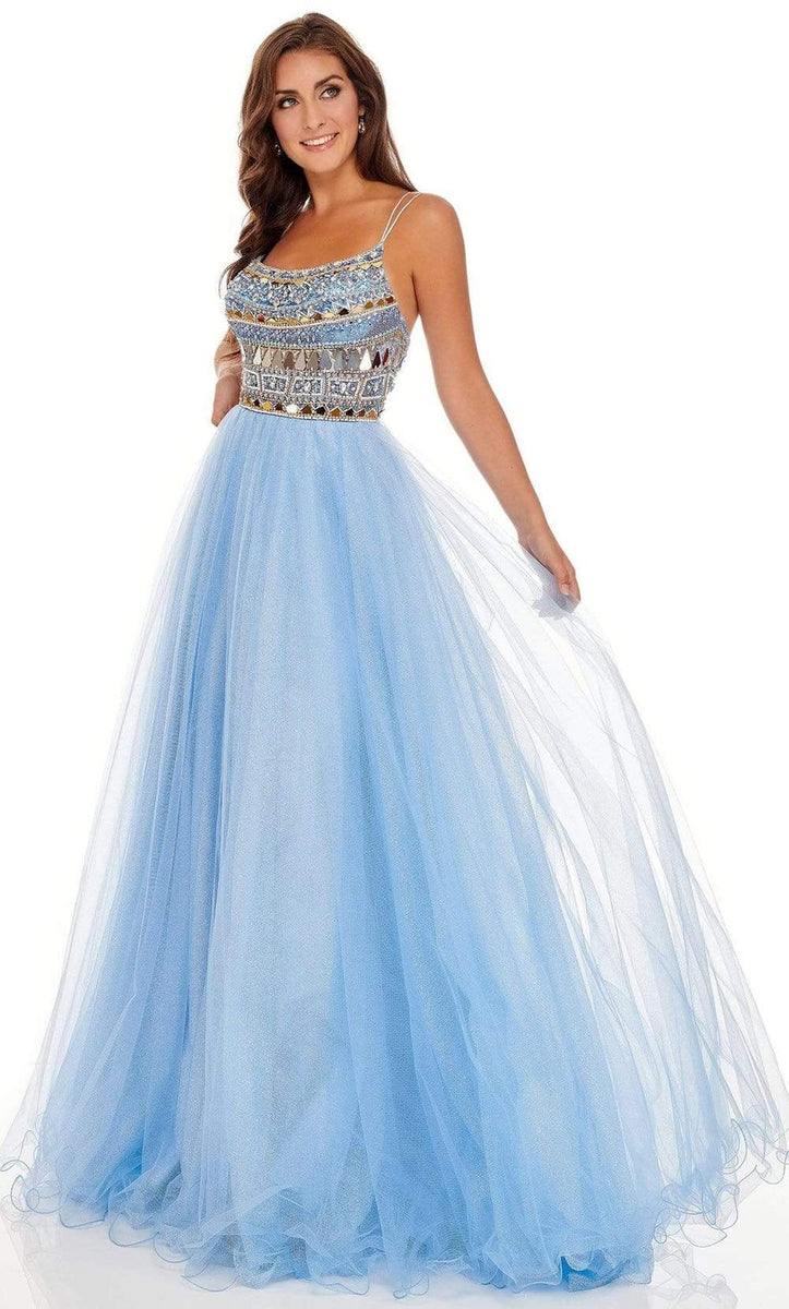 GEOMETRIC PANEL TULLE GOWN main image 0