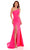 Rachel Allan - 70153 Asymmetrical Cutout Gown With Slit Prom Dresses 00 / Hot Pink
