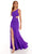 Rachel Allan - 70153 Asymmetrical Cutout Gown With Slit Prom Dresses 00 / Purple