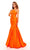Rachel Allan - 70240 Halter Strap Cutout Mermaid Gown Prom Dresses 00 / Tangerine