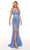 Rachel Allan - 70258 Two-Piece Butterfly Motif Gown Prom Dresses 00 / Periwinkle Multi