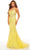 Rachel Allan 70278 - Floral Appliqued Trumpet Prom Gown Special Occasion Dress 00 / Yellow