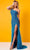 Rachel Allan 70287 - One Shoulder Beaded Prom Dress Special Occasion Dress 00 / Ocean Blue