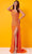 Rachel Allan 70287W - Feathered Sheath Prom Dress Prom Dresses 14W / Tangerine