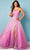 Rachel Allan 70292 - Embellished Strapless Prom Gown Special Occasion Dress 00 / Pink Ombre