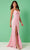 Rachel Allan 70295 - V-Neck Feather Detailed Prom Dress Special Occasion Dress 00 / Light Pink
