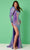 Rachel Allan 70299 - Asymmetric Cutout Back Prom Gown Special Occasion Dress 00 / Purple
