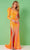 Rachel Allan 70299 - Asymmetric Cutout Back Prom Gown Special Occasion Dress 00 / Tangerine
