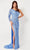 Rachel Allan 70301 - Asymmetric Beaded Prom Gown Special Occasion Dress 00 / Periwinkle