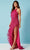Rachel Allan 70304 - Fringed Halter Prom Dress Special Occasion Dress 00 / Fuchsia