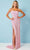 Rachel Allan 70306 - Cold-Shoulder Asymmetrical Prom Gown Special Occasion Dress 00 / Pink