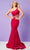 Rachel Allan 70329 - One Shoulder Velvet Prom Gown Special Occasion Dress 00 / Fuchsia