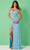 Rachel Allan 70334 - Beaded Plunging V-Neck Prom Gown Special Occasion Dress 00 / Powder Blue