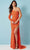 Rachel Allan 70339 - One-Sleeve Embellished Prom Gown Special Occasion Dress 00 / Tangerine