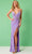 Rachel Allan 70340 - Star Motif Sheath Prom Dress Special Occasion Dress 00 / Lilac