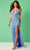 Rachel Allan 70340 - Star Motif Sheath Prom Dress Special Occasion Dress 00 / Periwinkle