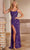 Rachel Allan 70349 - Leaf Patterned Evening Gown Special Occasion Dress 00 / Purple