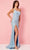 Rachel Allan 70353 - Embellished Sleeveless Gown Special Occasion Dress 00 / Light Blue